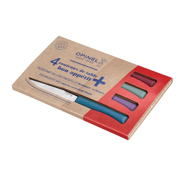 Coffret 4 couteaux de table "Bon Appétit +" Glam (Couleurs panachées)
